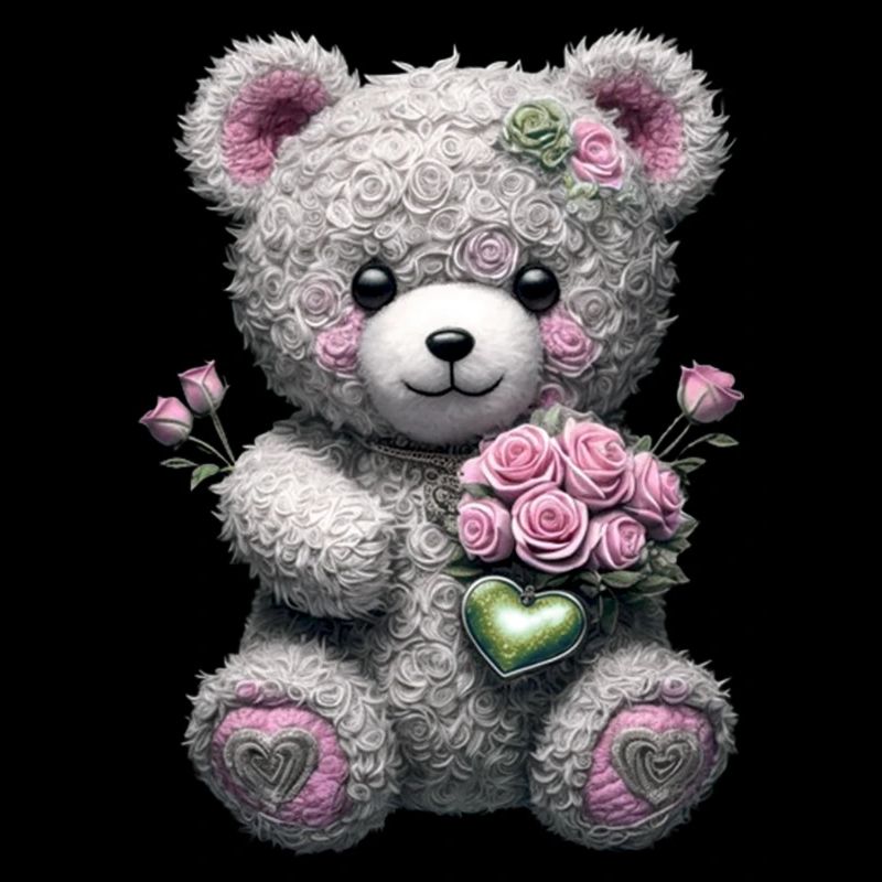 Teddy bear with roses
