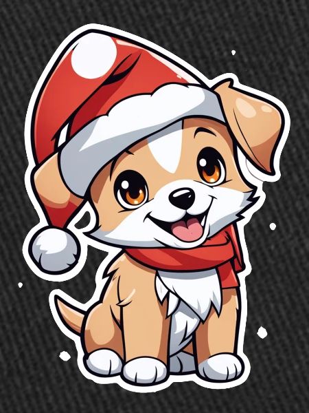 chien avec bonnet de noel