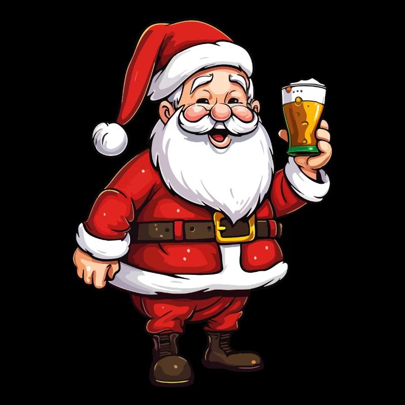 Père Noël Bière Alcool Cheers Vin chaud Schnaps