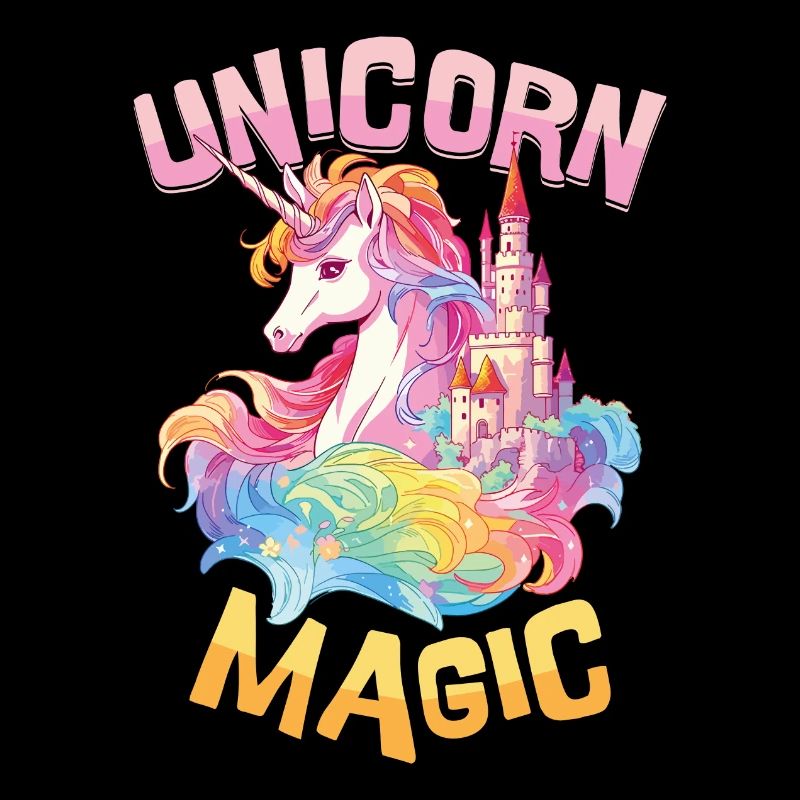 Unicorn, Magic, Rainbow, Castle, Colorful, Fantasy
