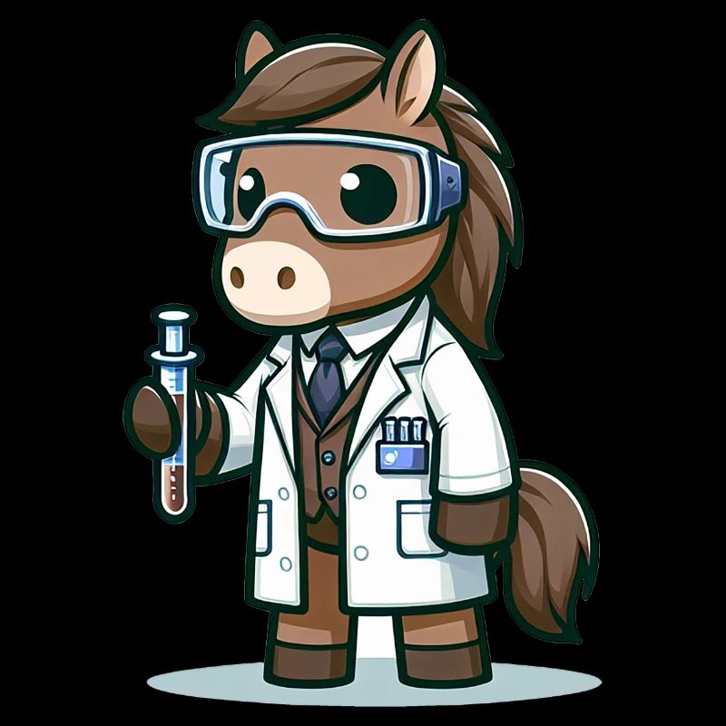 Scientifique de cheval mignon