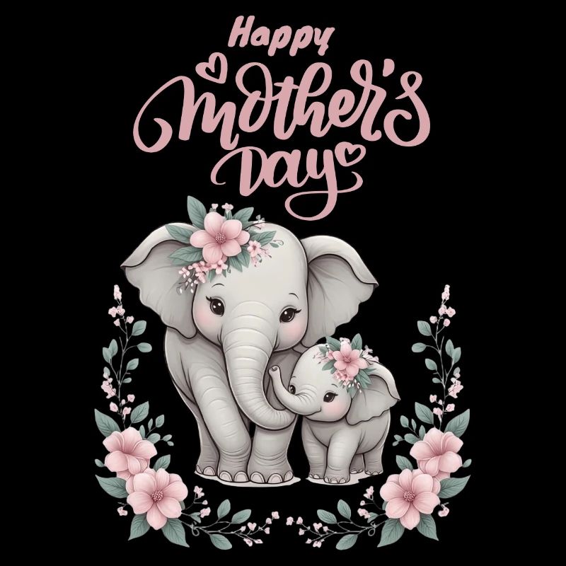 Amour de la mère éléphant & veau Couronne florale