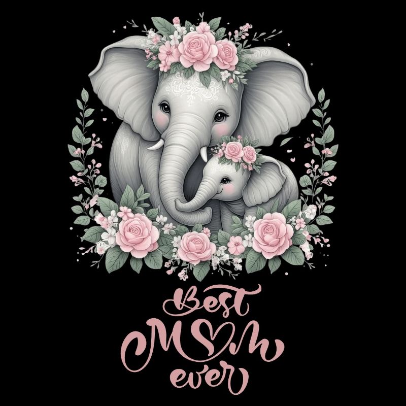 Meilleure maman de tous les temps éléphant Couronne florale maternité