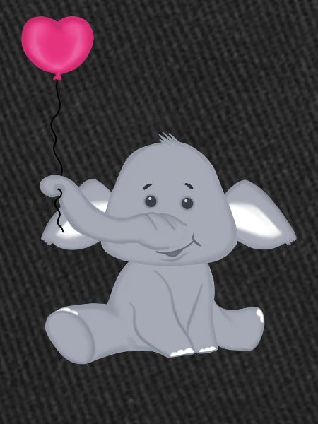 Bébé éléphant avec montgolfière coeur