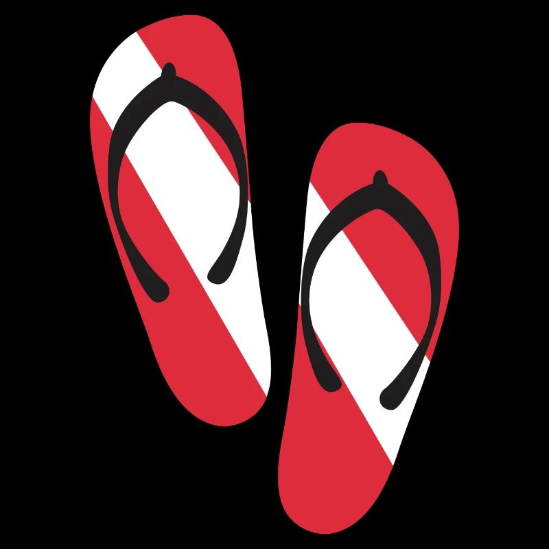 Pantoufles rouges et blanches