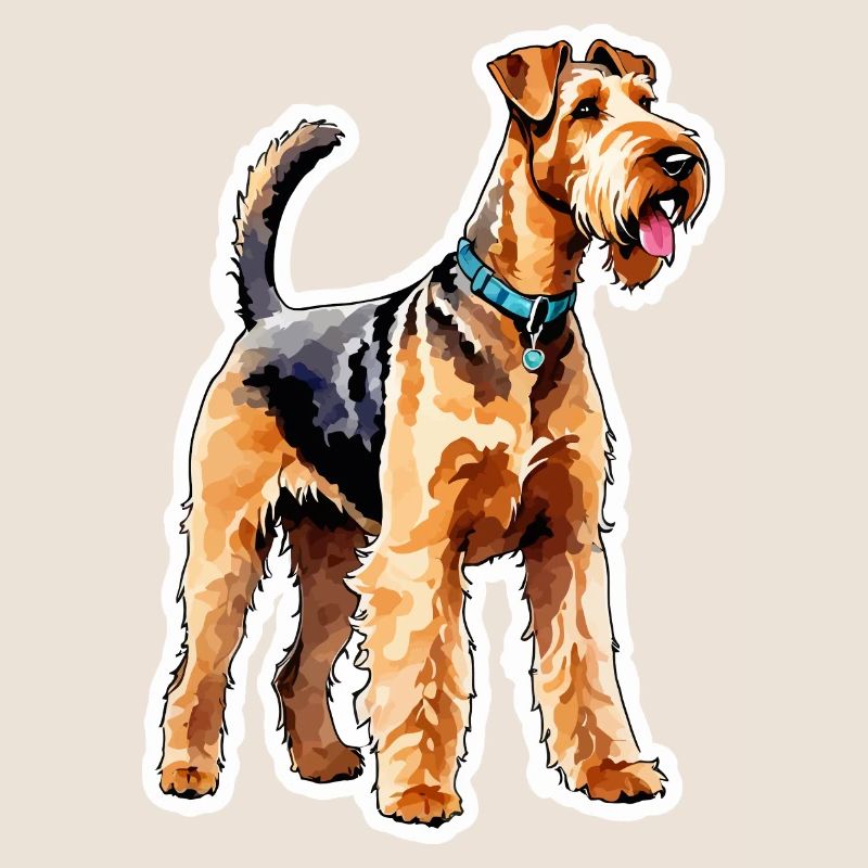 Airedale Terrier Aquarelle