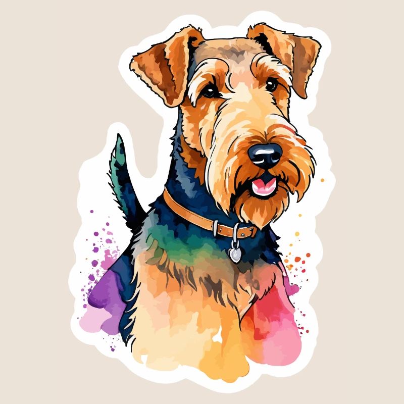 Airedale Terrier Wasserfarben