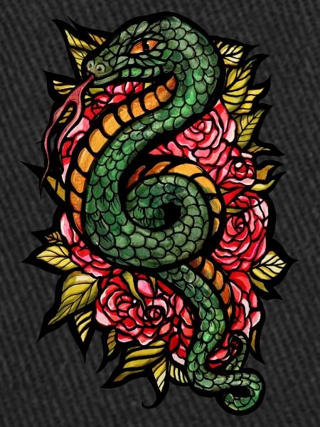 Serpent et roses