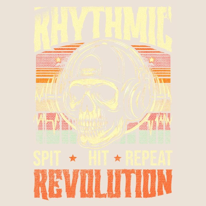 Vintage Rapper Skull Equalizer Rhythmic Revolution