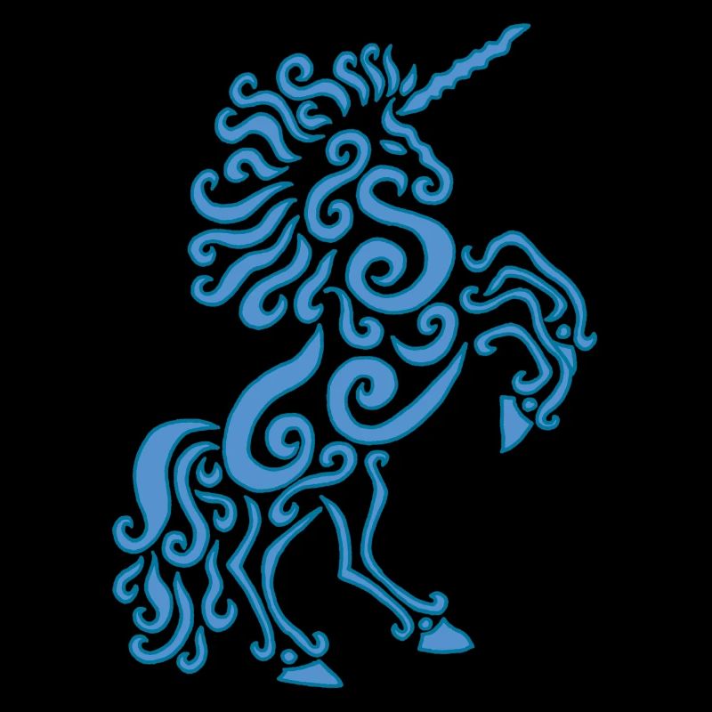 Blaues Einhorn Pferd