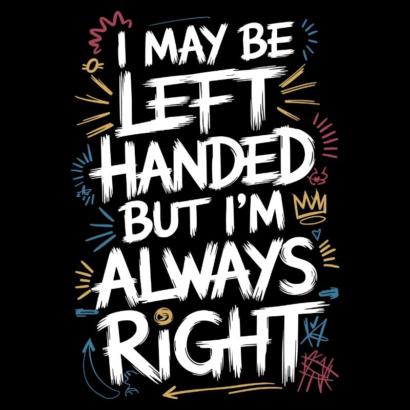 Humorous design for left-handers