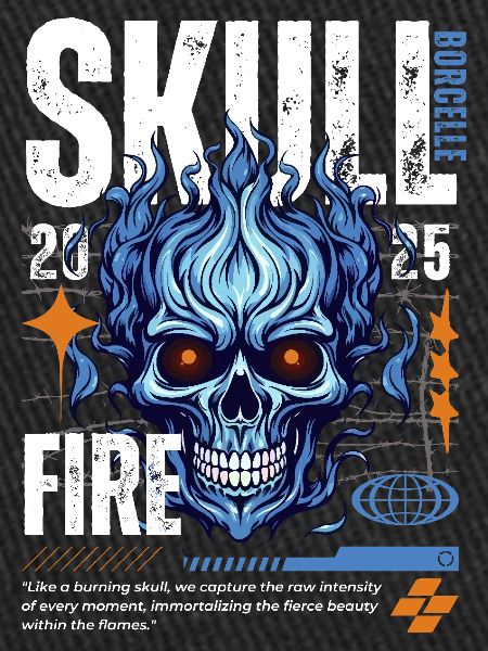 Blue Skull White