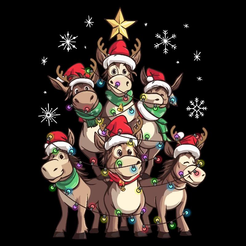 Esel Weihnachten Weihnachtsmann