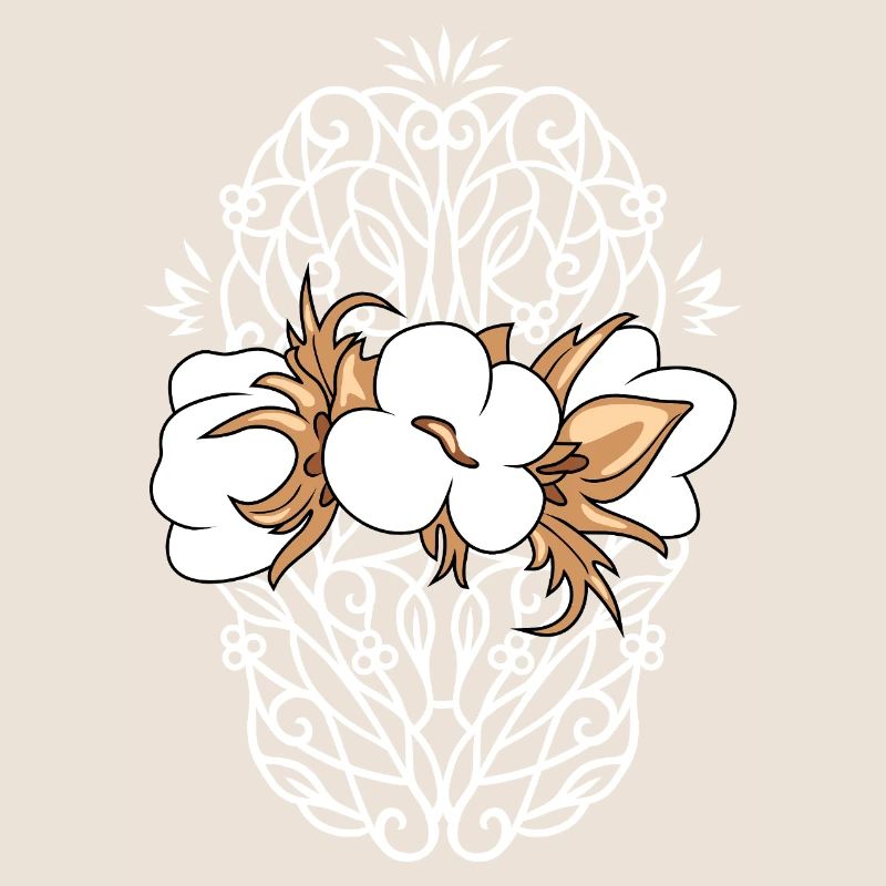 Design vintage décoratif avec coton fleuri