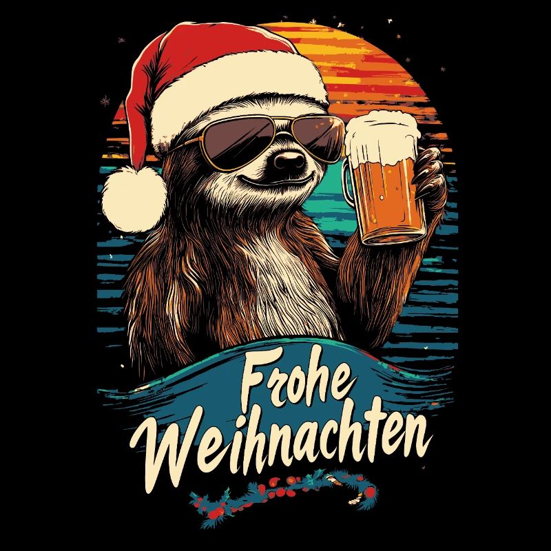 Faultier Weihnachten Bier