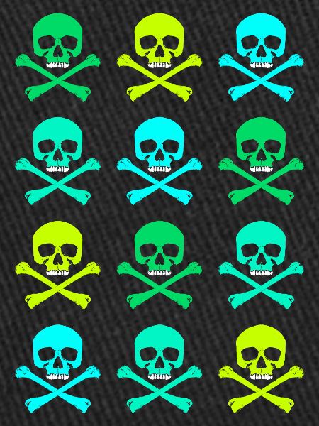Skull / Pattern / Green