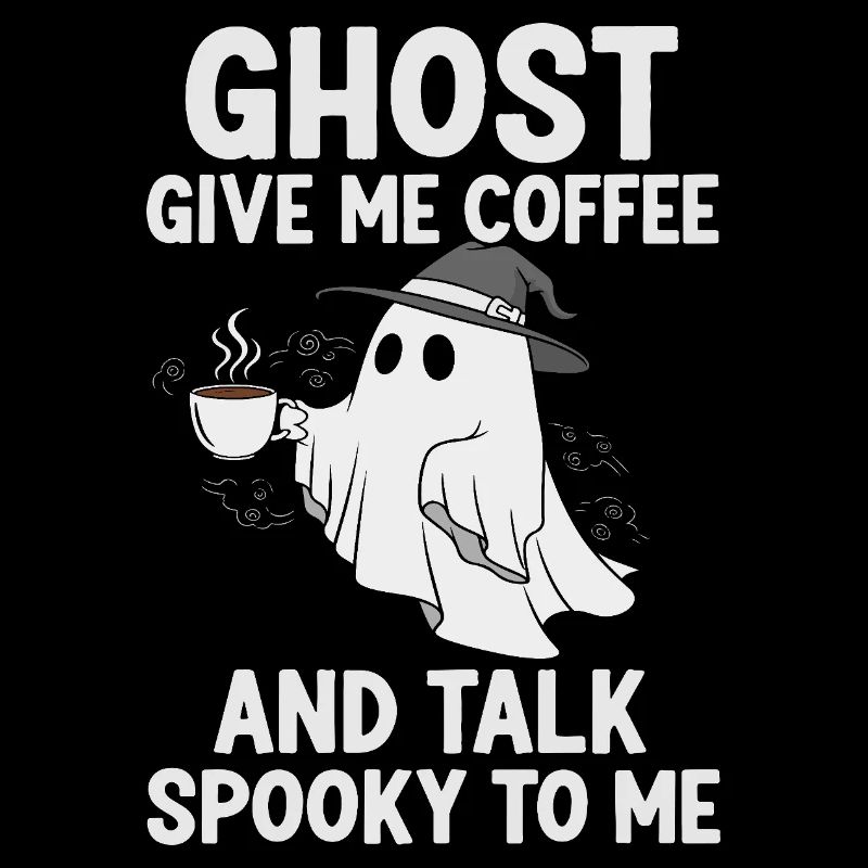 Spooky Ghost Coffee Humor Design