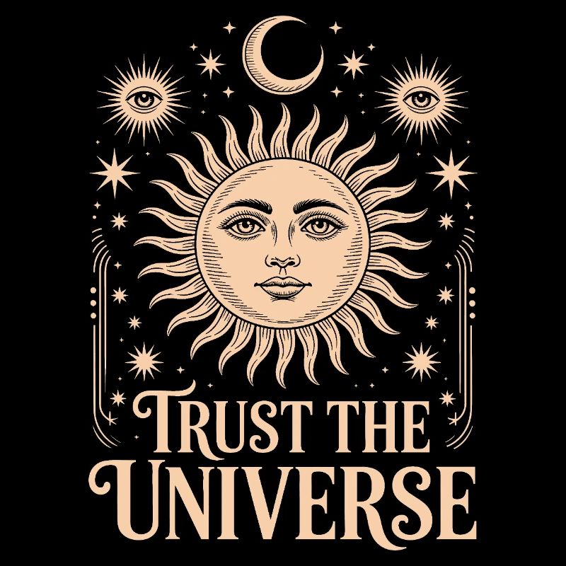 Faites confiance à l’univers Mystical Boho Soleil et Lune