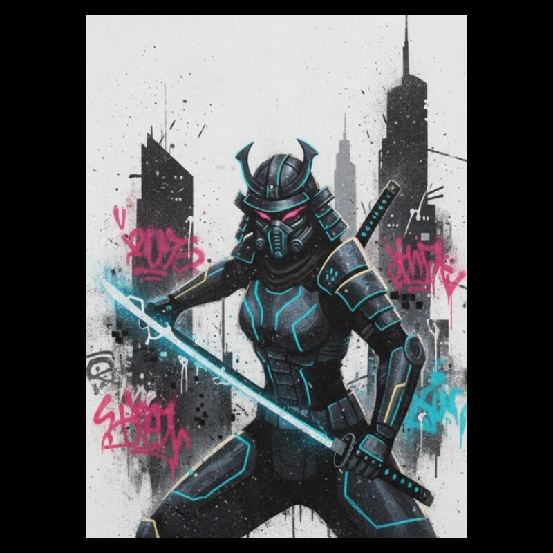 Cyber Samurai Neon Blade