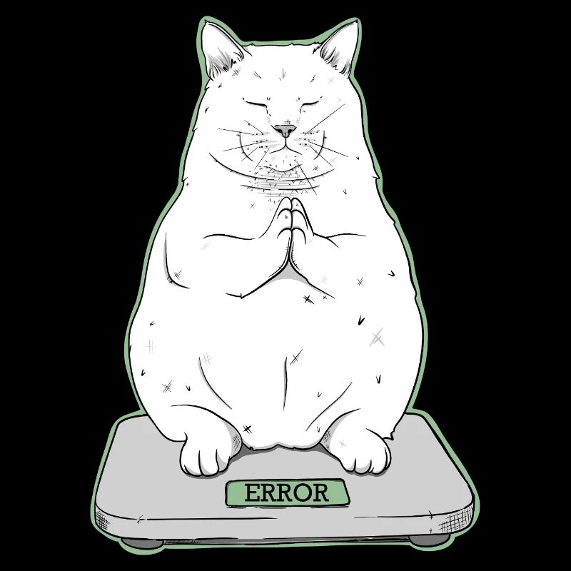 Gros chat en mode méditation