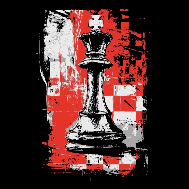 Chess King – Grunge Strategy Motif