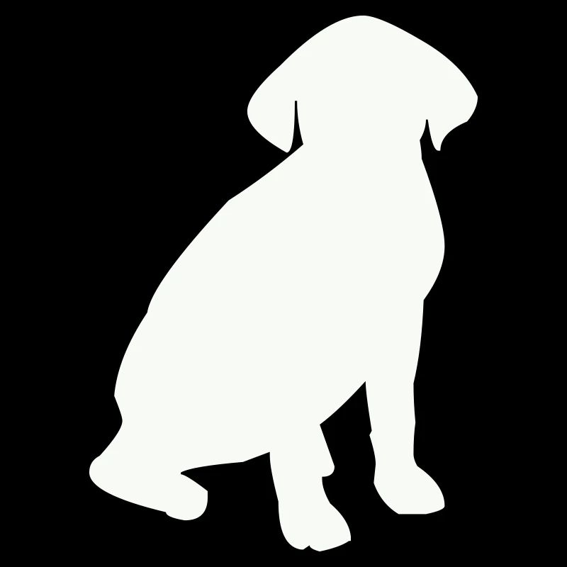 Silhouette du chien assis
