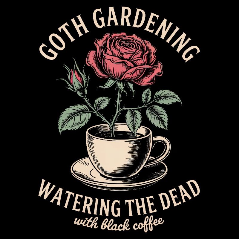 Goth Gardening Coffee Rose Cup