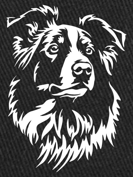 Border Collie Head « Édition Noire »