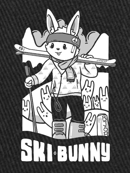Retro Ski-Bunny-Bergkunst