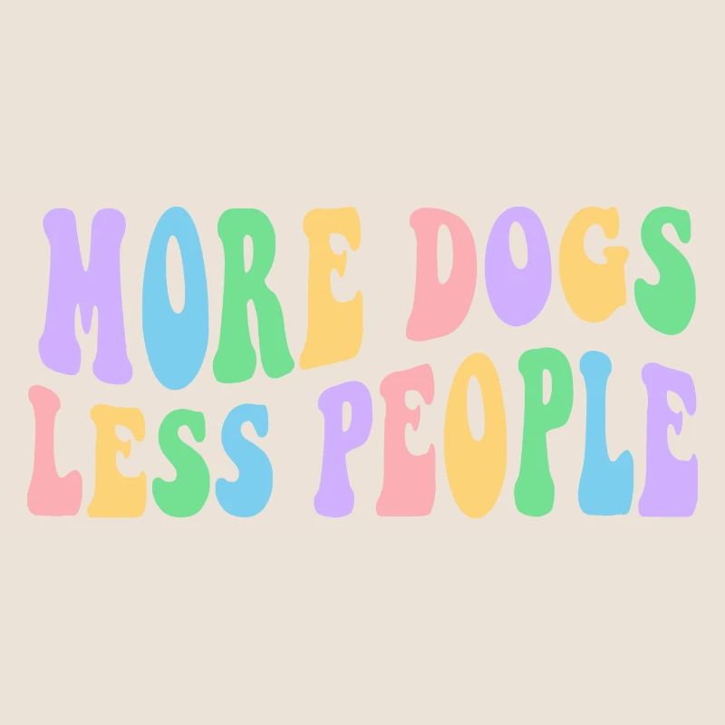 Plus de chiens, moins de gens - Design rétro groovy