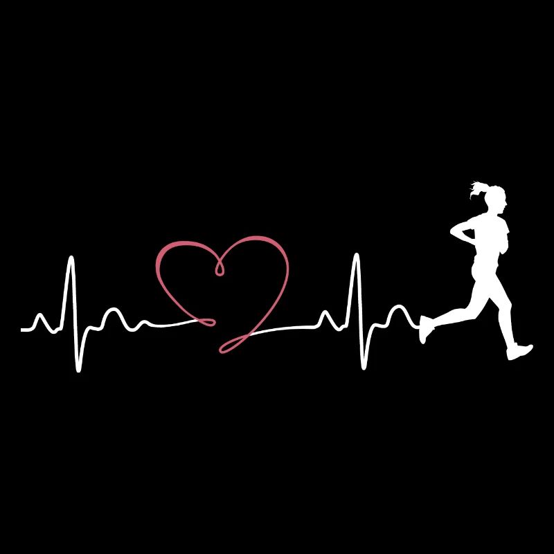 Läuferin Joggen Joggerin Pulsfrequenz Geschenk