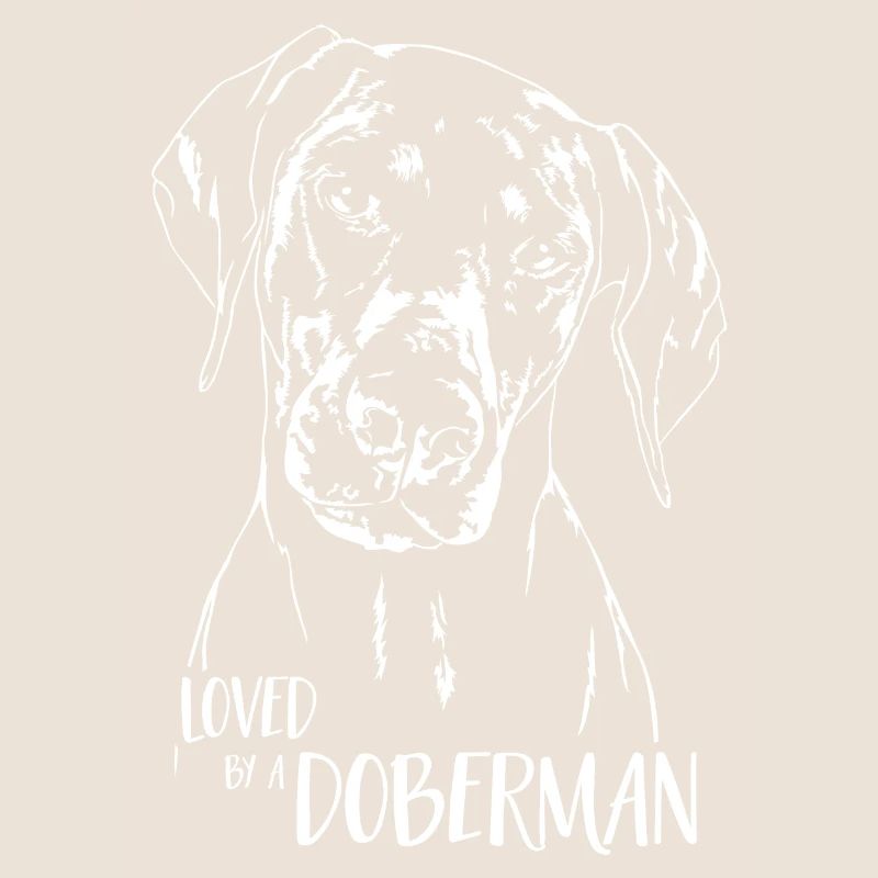 Loved by a Doberman Hundespruch Dobermann Wilsigns