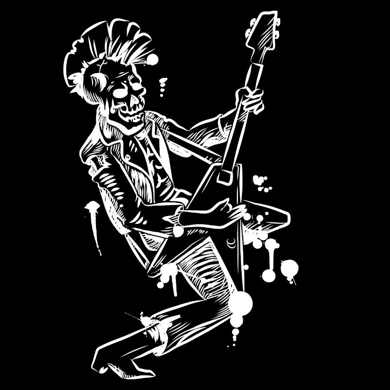 Punkrock Gitarrist Hand gezeichnet