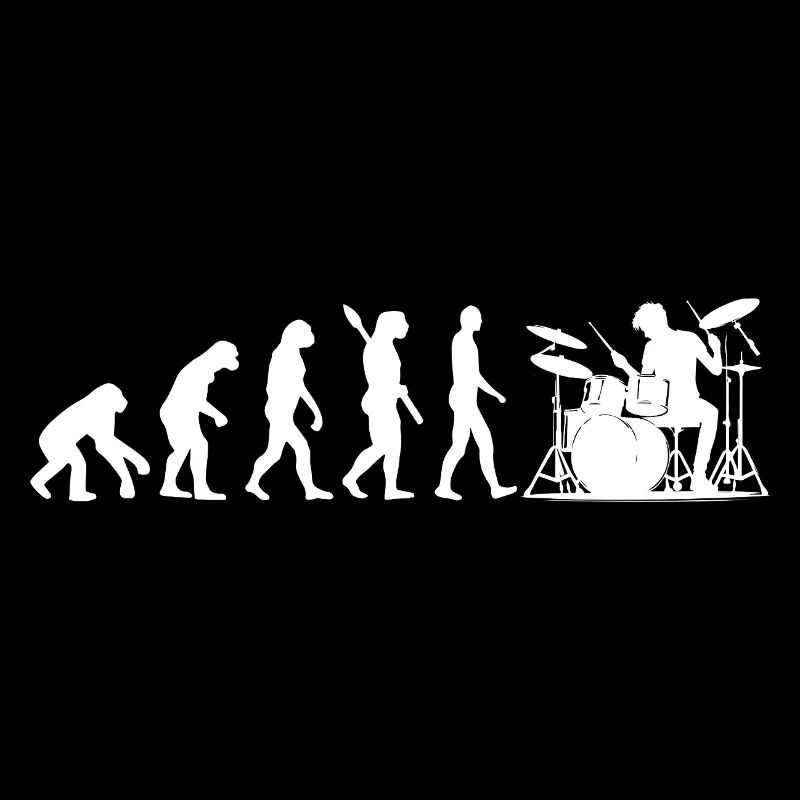 Evolution Schlagzeuger Silhouette Motiv