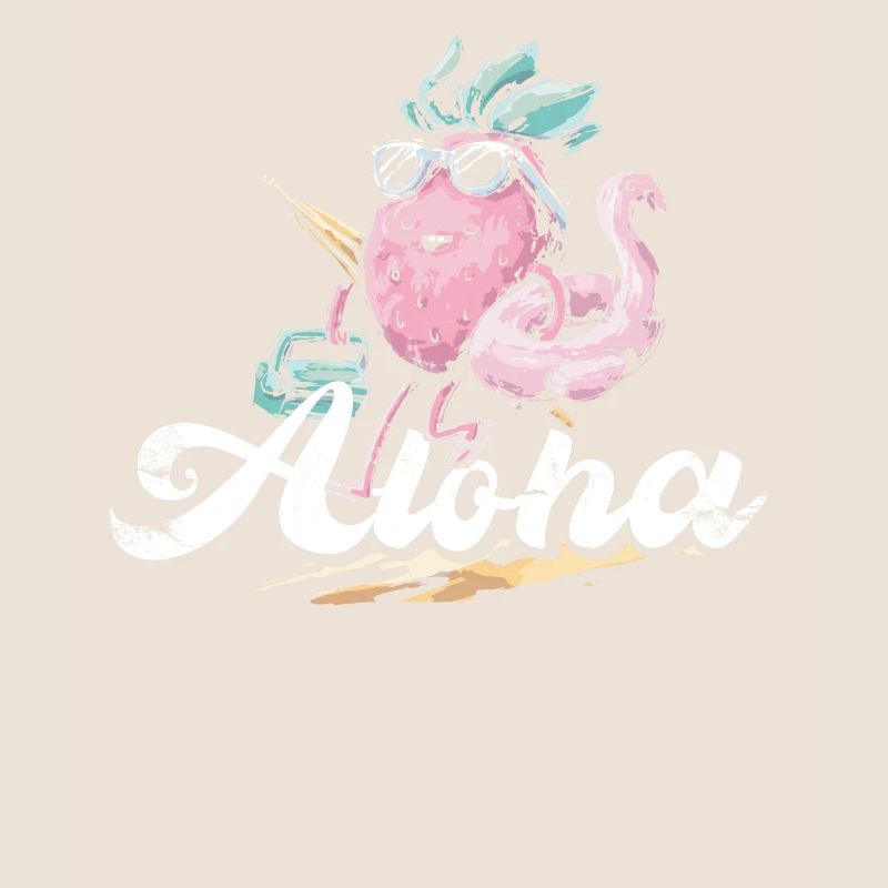 Aloha, Pineapple, And, Flamingo, Design, For, Beach