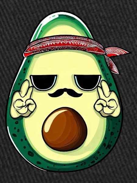 Hippie avocado with beard