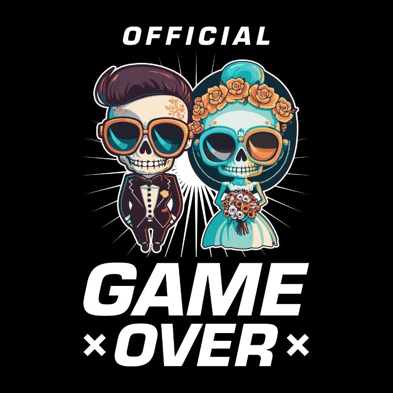 Hochzeitspaar Game Over Brautpaar Jga