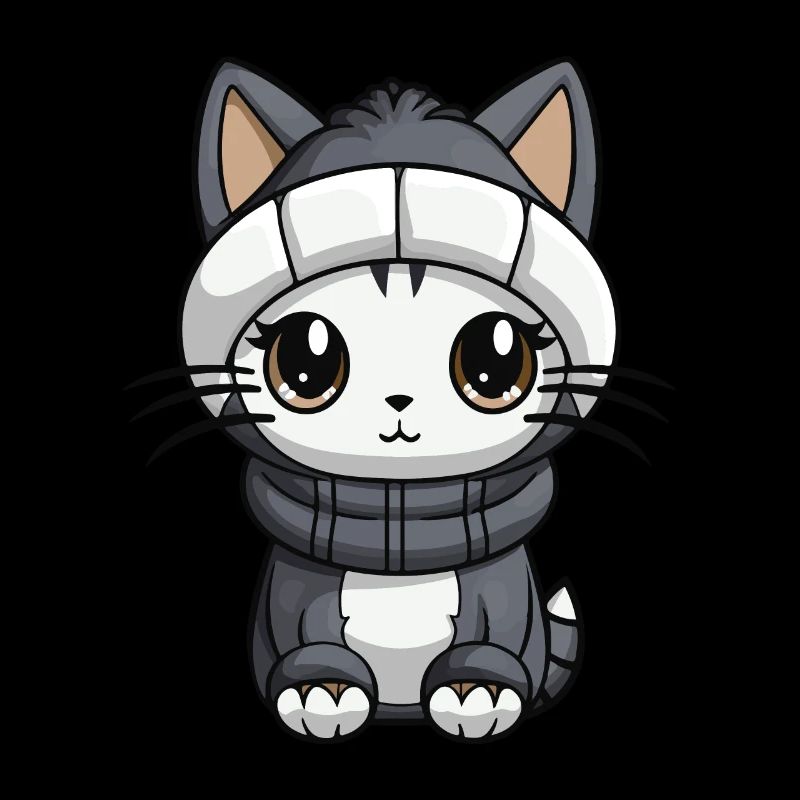 Cat Winter Animal Cute Comic