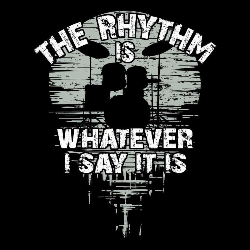Drumset silhouette with reflection funny saying