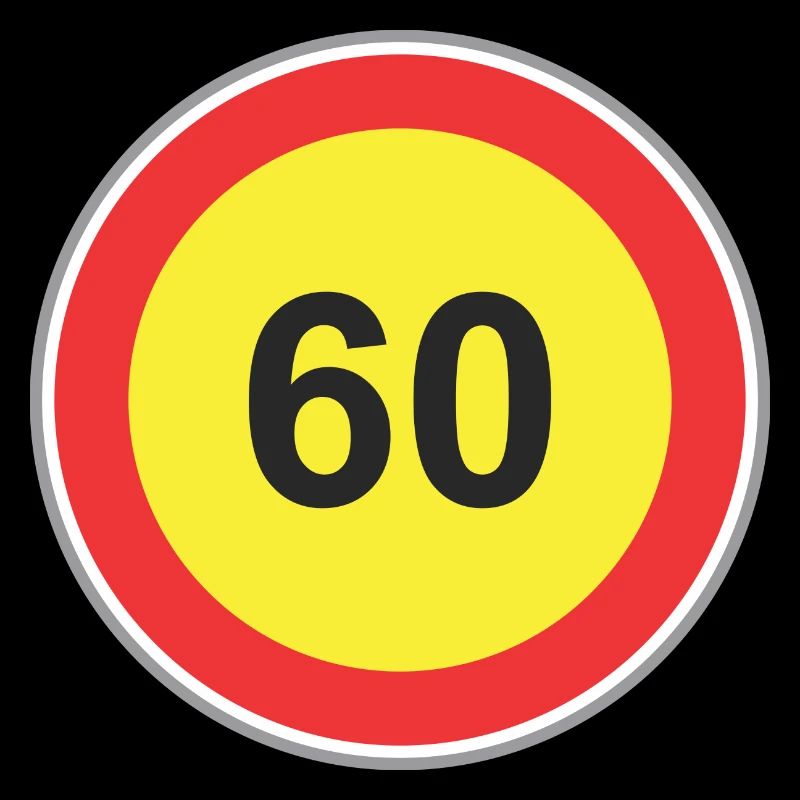 Signe de la route 60 de jaune
