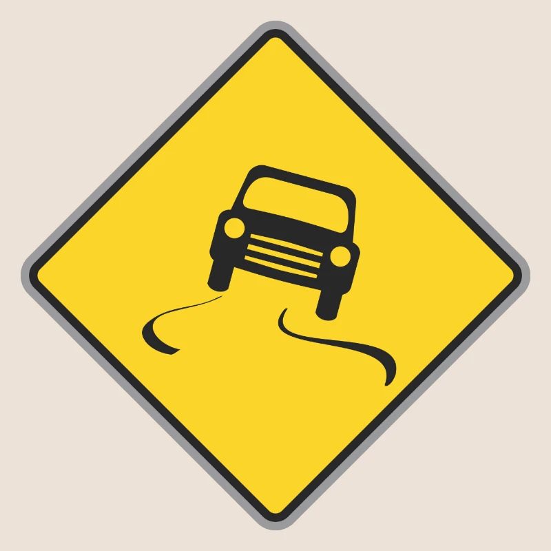 Road Sign slippy way