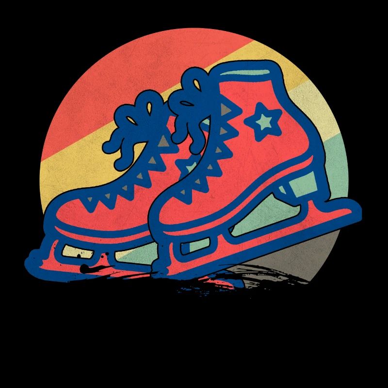 Eislauf Retro Schlittschuh Eiskunstlauf