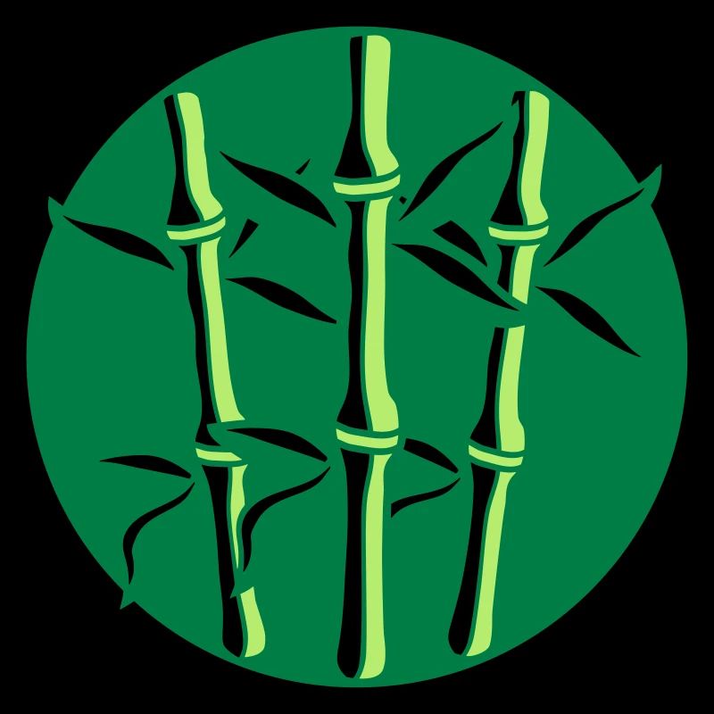 circle round logo 3 bamboo plants many stem tree