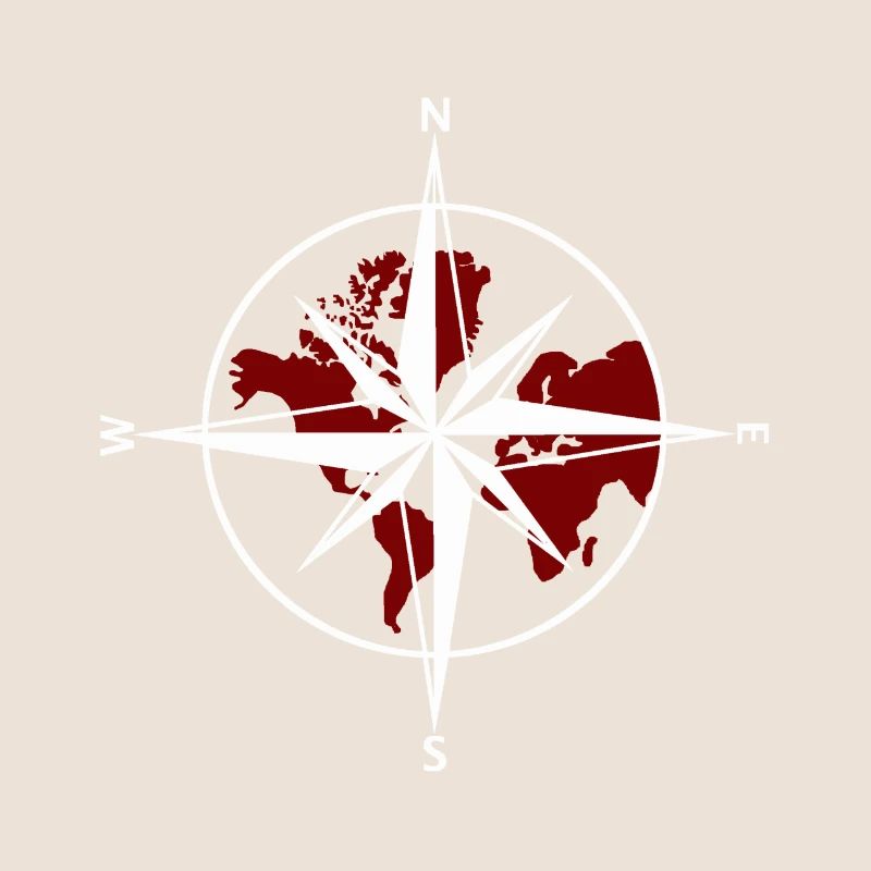 Compass white-red