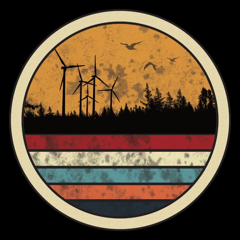 Parc éolien au coucher du soleil - énergies renouvelables