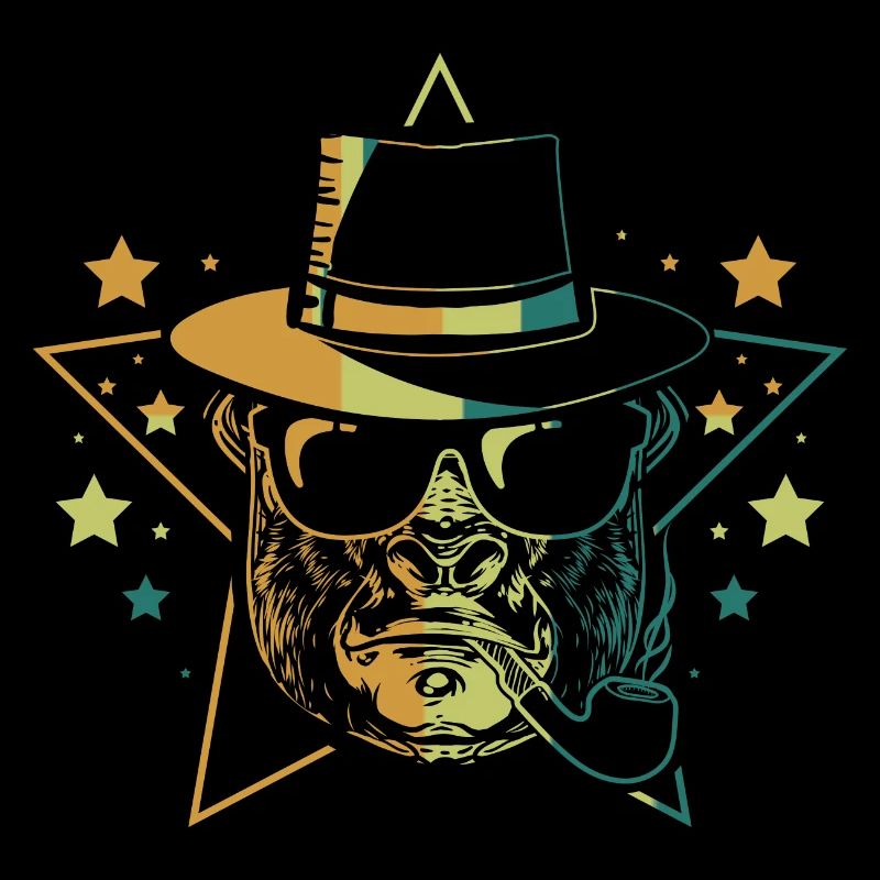 Cooler Affe Gorilla mit Sonnenbrille Cool Monkey