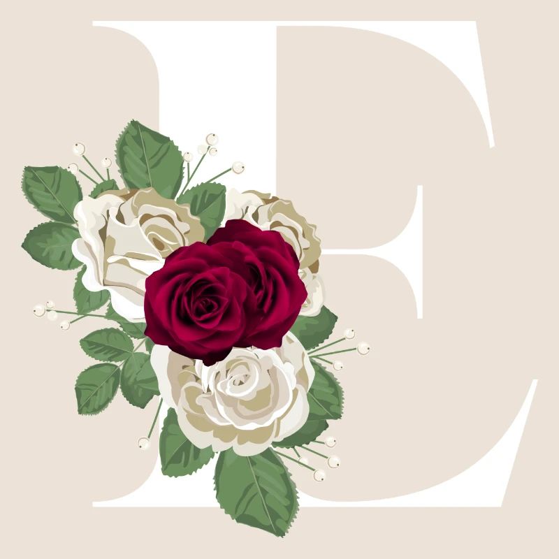 lettre E fleuris