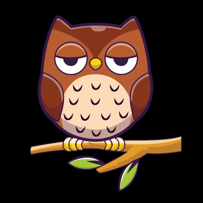 Bored Owl - gelangweilte Eule sitzt auf Ast