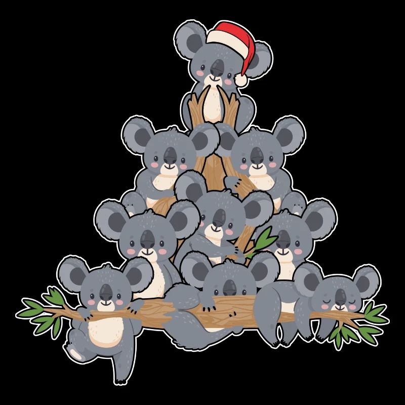 Christmas Tree Koala with Lights Penguin Fun