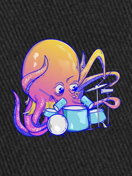 Octopus plays drums